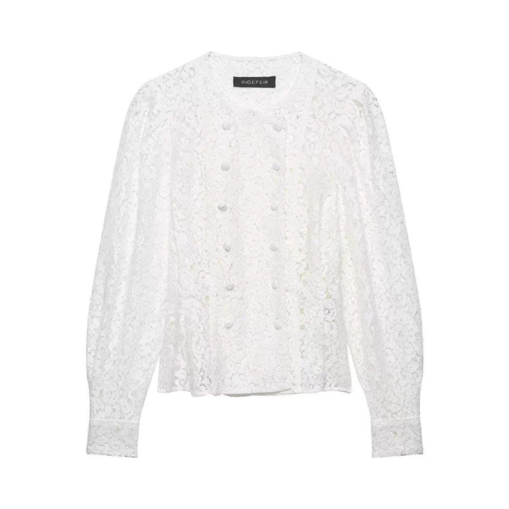 ZARA Summer Elegant White Lace Top